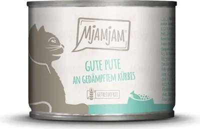 Produktbild von MjAMjAM gute Pute an gedämpftem Kürbis, Adult, jede Rasse, Kürbis, Truthahn, 200 g
