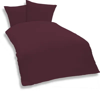 Produktbild von 3 teilige Uni Bettwäsche 200 x 200 cm bordeaux Einfarbig Mikrofaser Garnitur