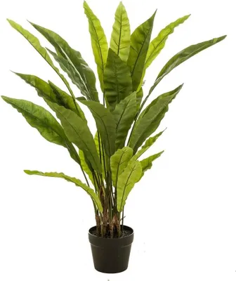 Produktbild von artplants.de Künstlicher Nestfarn BRINKA im Dekotopf, grün, 90cm - Kunst Farnpflanze