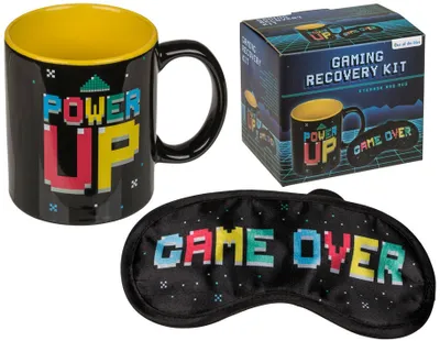 Zdjęcie produktu dla Kubek Gracza + Opaska Na Oczy GAME OVER - Prezent dla Fana Gier