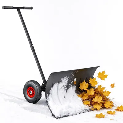 Productafbeelding van Sneeuwschuiver - Metaal - 74 cm - Met wielen - Verstelbare handgreep