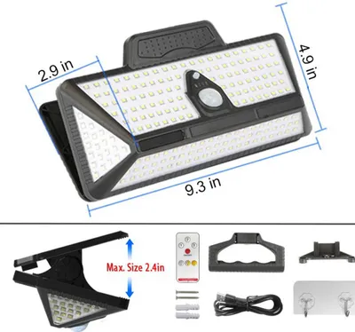 Obrázok produktu pre INF 3-Farebná 3600mA Veľká Solárna Lampa s Klipom a Pohybovým Senzorom