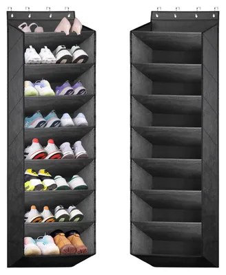 Productafbeelding van Schoenenrek Hangend - 160 x 41 x 17 cm - 8 vakken - 24 paar - Zwart