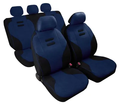 Immagine prodotto di Set coprisedili pilota Kynox nero+blu per auto con copripoggiatesta