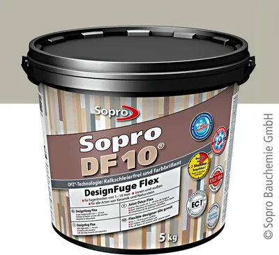 A bucket of Sopr DF 10 Design Fuge Flex.