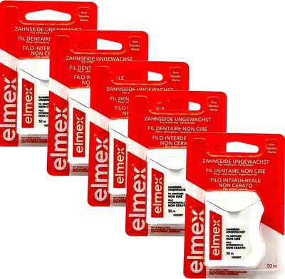 Produktbild von 5x  Elmex Zahnseide ungewachst Mint 5x 50 m