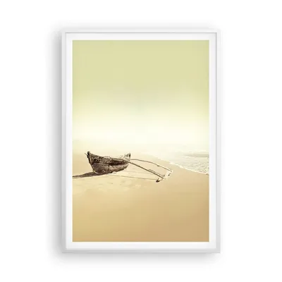 Produktbild von Gerahmtes Poster - Weißer Rahmen - £ódŸ Wrack Meer - 70x100 cm - Wand Bild - Wanddeko - Wandbilder - Kunstposter - Wandposter - Bilderrahmen - Bilder - Kunstdruck - Wanddekoration - P2WPA70x100-5123