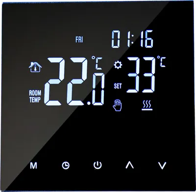 Zdjęcie produktu dla Inteligentny termostat grzewczy, cyfrowy regulator temperatury, dotykowy wyświetlacz LCD, tygodniowy programowalny termostat wodnego ogrzewania podłogowego i kotła gazowego, ochrona przed zamarzaniem dla domu, szkoły, biura, hotelu