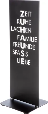 Produktbild von Gilde Standrelief, rechteckig, "Zuhause", Spruch, Metall, schwarz, VE 2, L. 30 cm, B. 30 cm, H. 91 cm Höhe: 91.00 cm Breite: 30.00 cm Tiefe: 30.00cm  58411