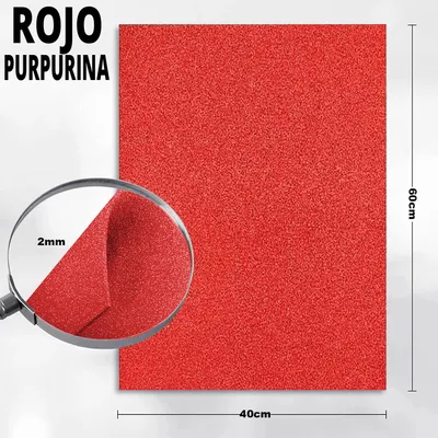 Zdjęcie produktu dla Płyty z pianki EVA z brokatem – pianka do rękodzieła – grubość 2 mm – 40 × 60 cm – elastyczne – 48 sztuk – kolor czerwono-fioletowy