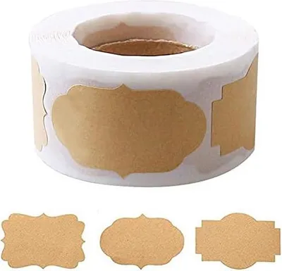 Produktbild von 300 Stš¹cke Kraft Etiketten Aufkleber, Selbstklebend Aufkleber Beschriften Geschenksticker Aufkleber Marmeladen Etiketten Geschenk Nachbildung Sticker fš¹r Flasche Handwerk Geschenkverpackung