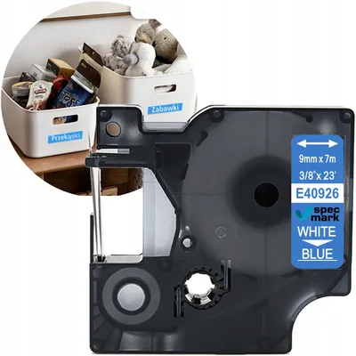 Image de Bande d'étiquettes PTMB D1 40926 Blanc 9mm Auto-adhésive