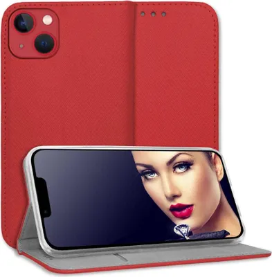 Zdjęcie produktu dla Pokrowiec ochronny Bookstyle z klapką do Apple iPhone 13 (6,1'') - Czerwony