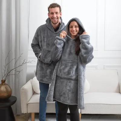 Image de Plaid - HOME DECO FACTORY - Ultraconfortable - Cocooning - Gris