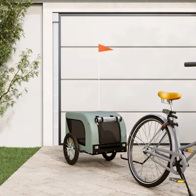 Produktbild von vidaXL Príves na bicykel Psy Šedá a čierna látka Oxford a žehlička