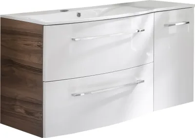 Produktbild von Fackelmann VERONA Badmöbel Set 3-teilig 115 cm breit, Braun/Weiß, Ablage rechts + Unterschrank