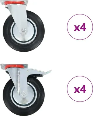 Produktbild von Möbel 8 Stk. Lenkrollen 200 mm - Transportroller 278031