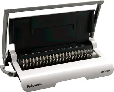 Zdjęcie produktu dla Fellowes Star+ 150, Ręczny, 150 ark., Bindowanie plastikowym grzebieniem, Szary, Biały