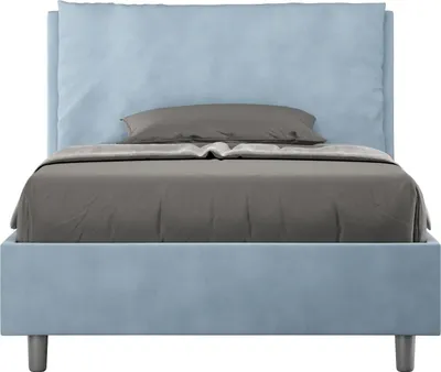 Produktbild von ITYHOME - Gepolstertes Bett mit Lattenrost 120x200 mit Mikrofaserbezug Himmelblau Antea Large