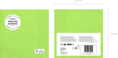 Produktbild von Servietten Papier 33x33cm 2-lagig 20 Stück Hellgrün