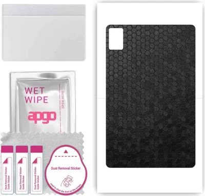 Produktbild von apgo Rückseite Schutzfolie, Skin, kompatibel mit Doogee T20mini, Hinten Displayschutzfolie aus Vinylfolie, kratzfest, einfache Montage - Schwarze Honigwabe