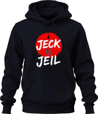 Produktbild von Jeck is Jeil Köln Karneval Kölsch Dom Fastelovend lustig Fasching Uni Hoodie Kapuzenpullover, Navy, XXL