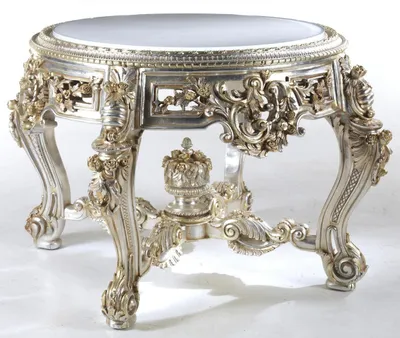 Produktbild von Runder Esstisch Wohnzimmer Tische Holz Royal Barock Italienische Möbel Barock