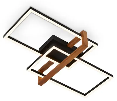 Immagine prodotto di Lampada da soffitto a LED, nera, con legno, LED/33W