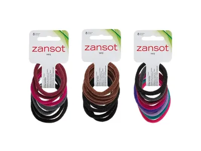 Obrázok produktu pre Zansot, 3 kusy elastických gumičiek do vlasov, látka, 8 kusov, viacfarebné