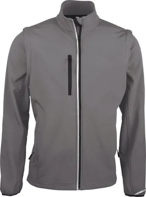 Zdjęcie produktu dla Kariban ProAct męska kurtka softshell 3-warstwowa kurtka softshell z odpinanymi rękawami PA323 Grey Marl Dark Grey L