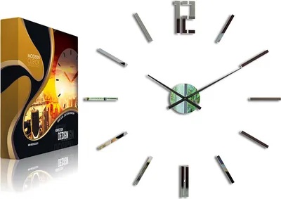 Produktbild von ModernClock, Wanduhr groß, Carlo 75cm, Acrylglas, gespiegelt, Wanduhr DIY