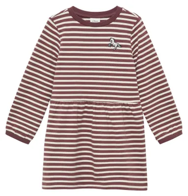 Produktbild von s.Oliver 2170306.49G1.110, Bordeaux, Kurze Länge, 110 cm, Gestreiftes Muster, Oberschenkellänge, Langärmlig