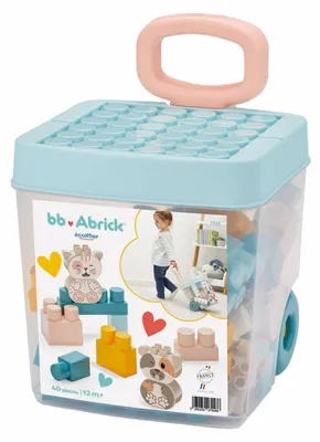 Produktbild von Ecoiffier bb Abrick Bausteine in Aufbewahrungsbox – 40-teilig