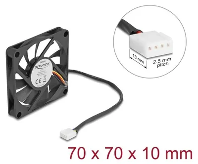 Produktbild von Delock Axiallüfter 12 V DC, 70 x 70 x 10 mm schwarz