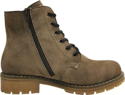 Imagen del producto de Zapatos de mujer Rieker, botines con cordones y cremallera, color marrón, para uso casual