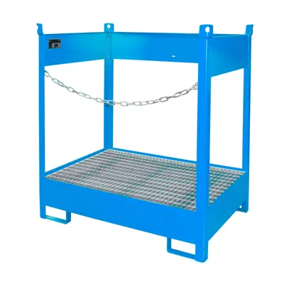 Produktbild von Bauer Fass-Stapelpalette FSP-2, seitlich offen, Lichtblau
