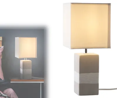 Produktbild von Nino Leuchten Tischlampe Wohnzimmer Tischleuchte Schlafzimmer grau weiß 52232124