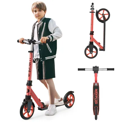 Produktbild von WAYPLUS Klapproller ab 6 Jahren – bis 109 kg Belastbarkeit, 20 cm leise PolyurethanRollen, 4-fach verstellbarer Lenker, ABEC-9 Kugellager, stabil & sicher