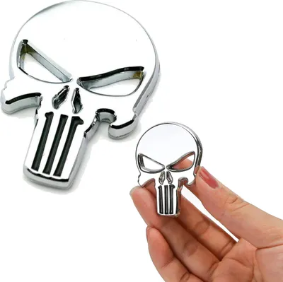 Obrázok produktu pre PUNISHER 3D lebka EMBLEM nálepka