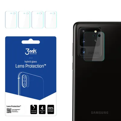 Produktbild von 3mk Hybridglas Lens Protection für Samsung Galaxy S20 Ultra 5G Kamera Objektiv Kameralinse 0,16mm 6H (4 Stück)