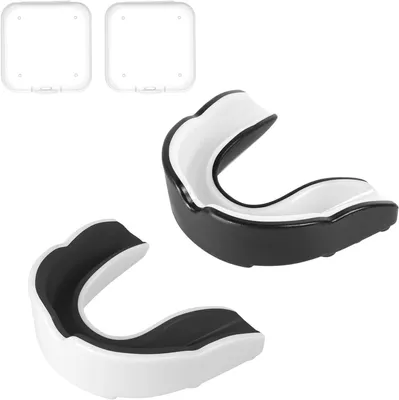 Imagen del producto de Protectores bucales deportivos para adultos - juego de 2 - con estuche de almacenamiento higiénico - para rugby y boxeo