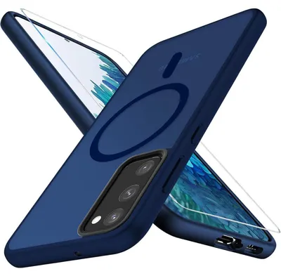 Zdjęcie produktu dla Etui na telefon Samsung Galaxy S20 FE 4G/5G, kolor niebieski, magnetyczne, z folią ochronną