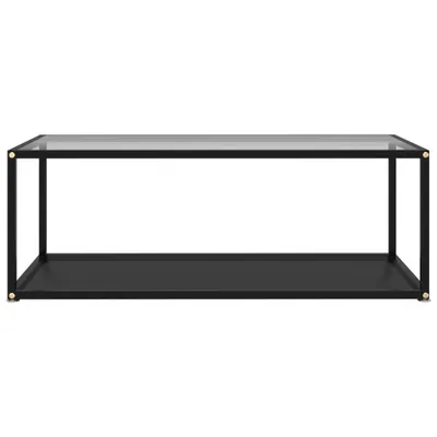 Zdjęcie produktu dla vidaXL Stolik kawowy przezroczysty i czarny 100x50x35 cm szkło hartowane