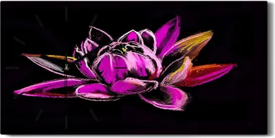 Produktbild von Dekor Leinwand Uhr Wandbilder Geräuschlos 60x30 Gemälde Abstrakte Blumen Kunst - schwarze Hände