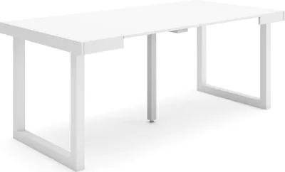 Produktbild von Ausziehbarertisch, 180x90x73cm, Für 8 Gäste, Massivholz Beine, Weiß