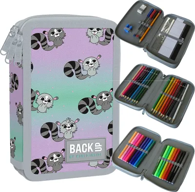 Zdjęcie produktu dla Piórnik Backup 5 3-Komorowy Z Wyposażeniem Ew03 Lemur Derform