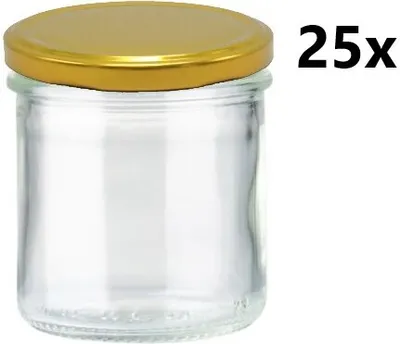 A clear glass jar with a gold lid is shown against a white background, with a quantity indicator on the right.