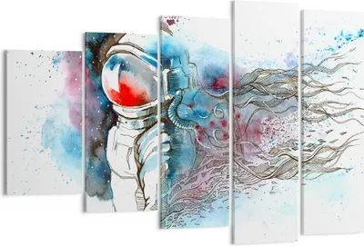 Produktbild von Bild auf Leinwand - Leinwandbild - Astronaut Universum Astronomie Entdecker - 150x100cm - Wand Bild - Wanddeko - Leinwanddruck - Bilder - Kunstdruck - Leinwand bilder - Wandkunst - EG150x100-2993