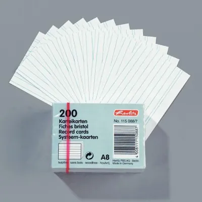 Image de Herlitz 1150887 Herlitz Karteikarte A8 liniert weiß 120g 200er Packung