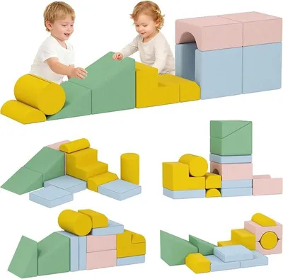 Imagen del producto de Bloques de espuma, juego de 12 piezas. Bloques de espuma suaves, juego de construcción, colores variados